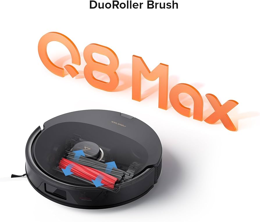 Amazon.com - roborock Q8 Max Robot Vacuum and Mop Cleaner, DuoRoller Brush,  5500Pa Strong Suction, Lidar Navigation, Obstacle Avoidance, Multi-Level  Mapping, Perfect for Pet Hair