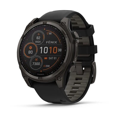 Часы Garmin Fenix 8 47mm Solar Sapphire Titanium Carbon Gray 010-02906-11